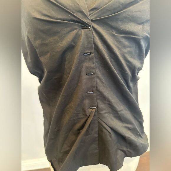 Elie Tahari Women’s Black V Neck Collar Pullover Blouse Top - Picture 5 of 8